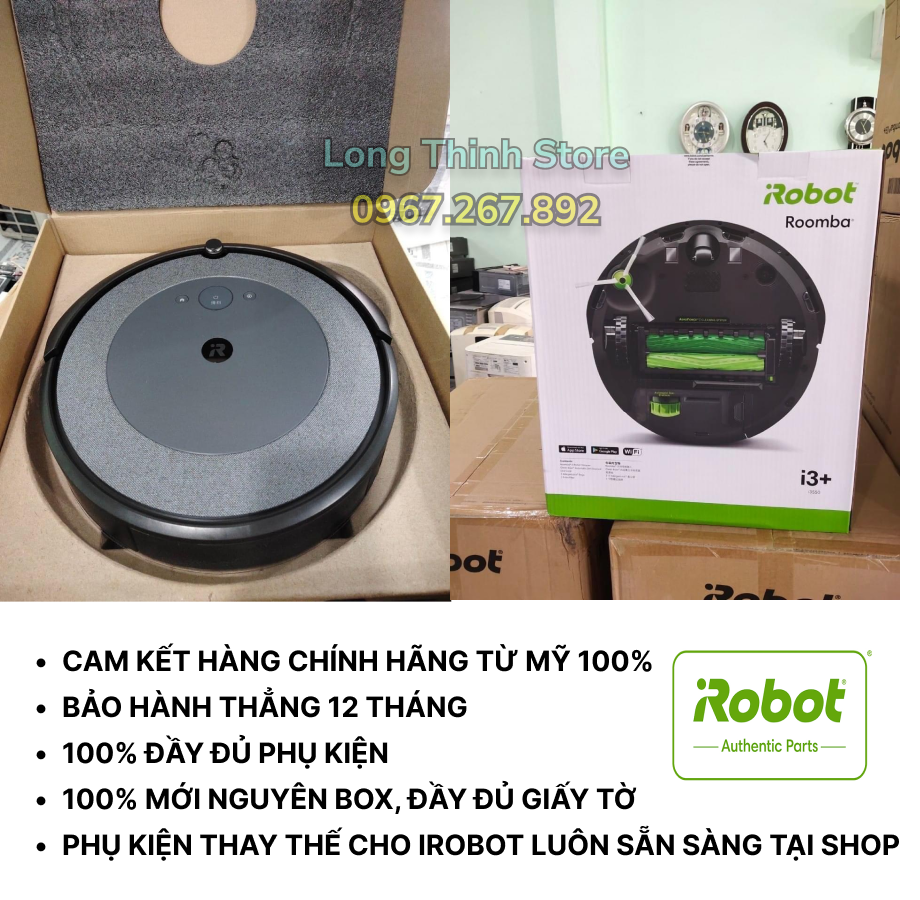 [BH 12 tháng chính hãng] Robot Hút Bụi Tự Động iRobot Roomba i3 plus