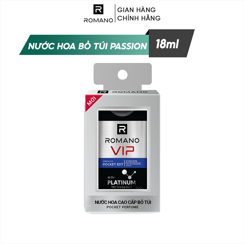 Nước Hoa Bỏ Túi ROMANO VIP Vision 18ml – Hương Lịch Lãm, Thơm Lâu
