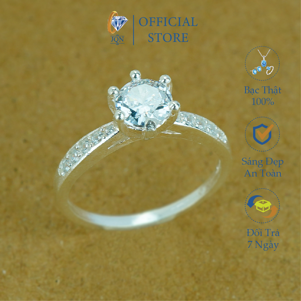Nhẫn Bạc Nữ JQN Nhẫn Nữ Đính Đá N16