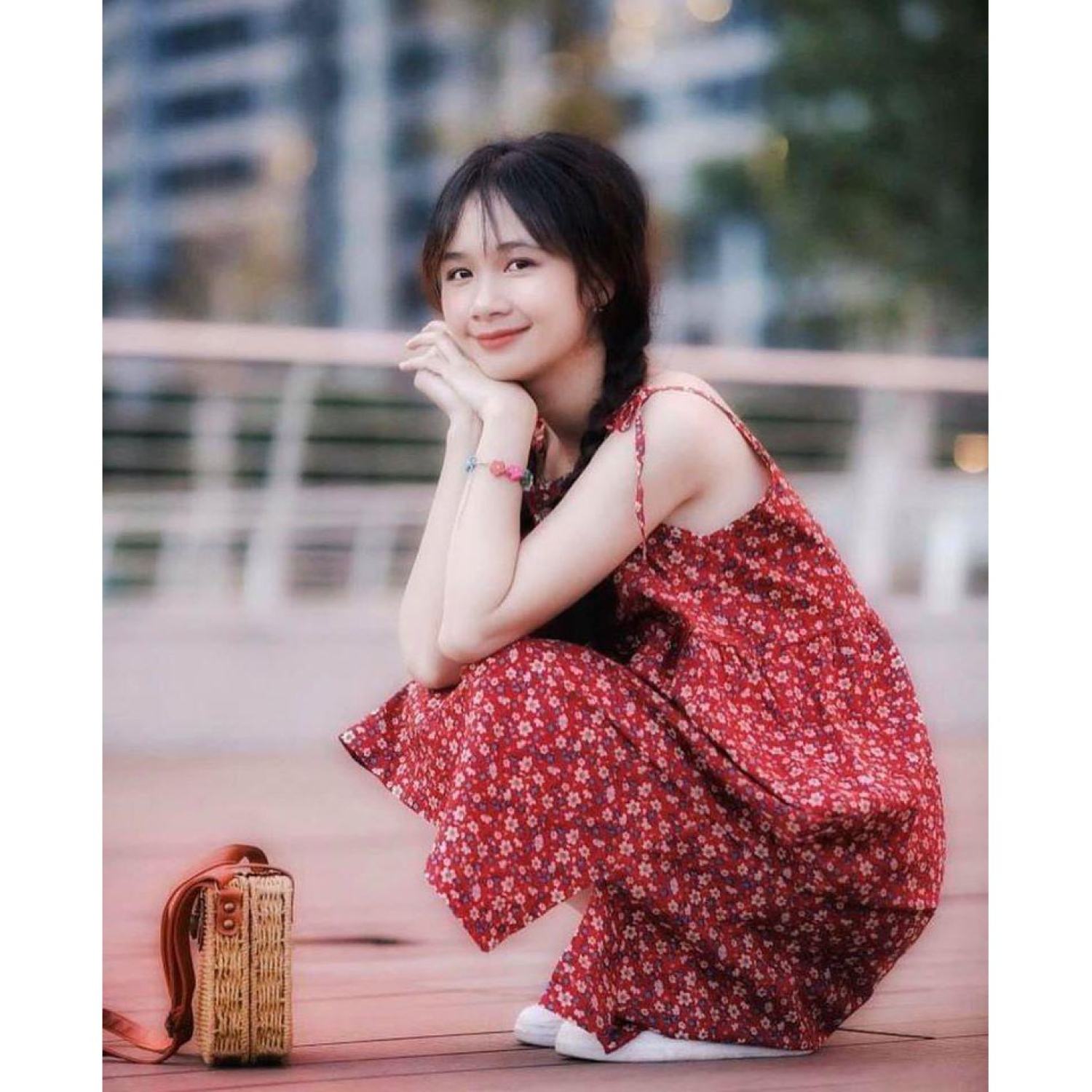 SUV002 Đầm babydoll dáng dài xòe hai dây buộc tiểu thư bánh bèo Váy 2 dây hoa nhí maxi thắt nơ vintage đi chơi đi biển