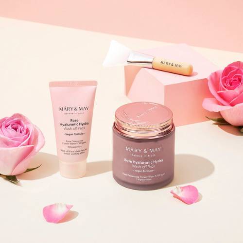 Set mặt nạ đất sét cấp ẩm Vegan Rose Hyaluronic Mask ( 125g +30g)