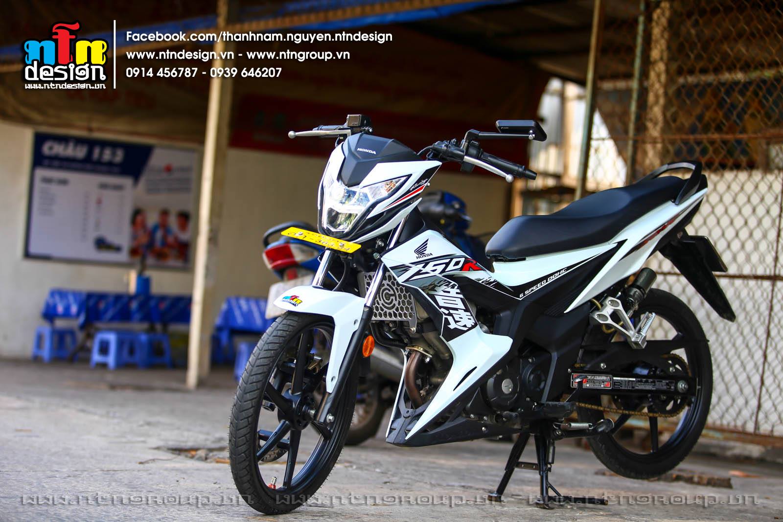 Tem rời dán xe sonic mẫu chữ tàu 150r đen trắng đỏ cực đẹp, hàng 3 lớp chất lượng cao