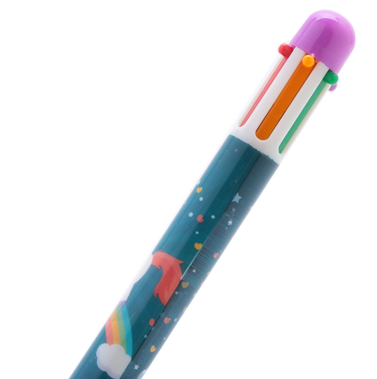 [HCM]Bút Bi Bấm 6 Màu - Hình Unicorn - Màu Tím