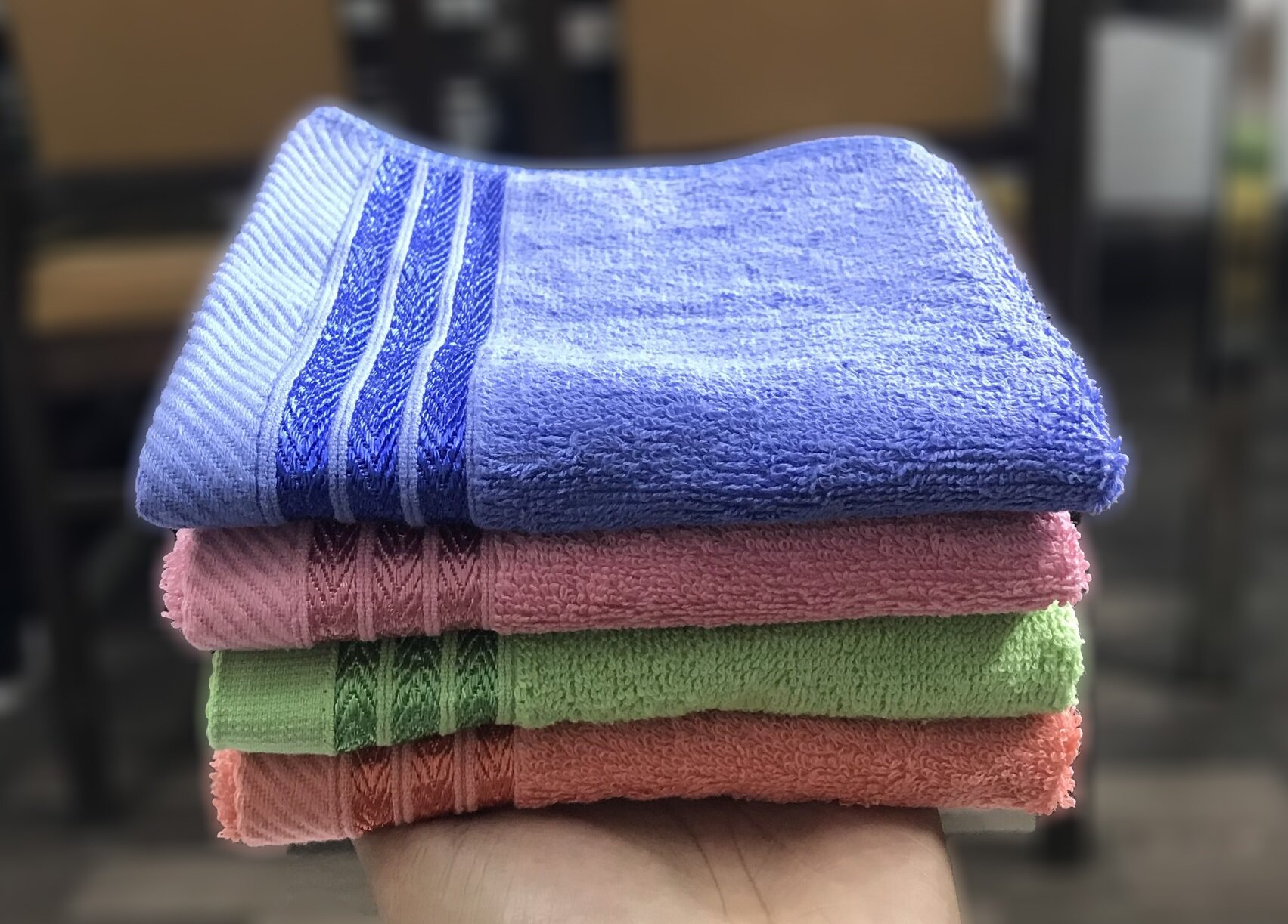 Khăn mặt cao cấp 100% cotton ( 28x50 60gr)
