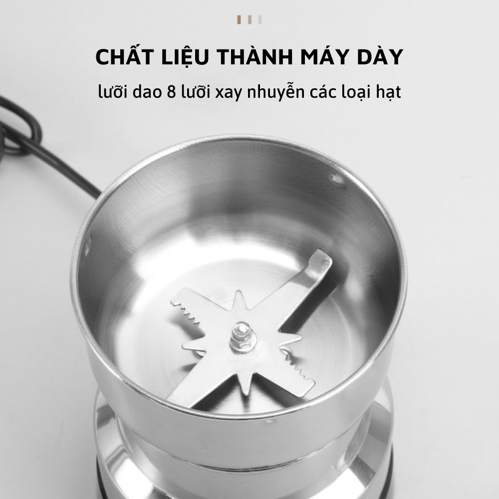 Máy xay hạt khô, ngũ cốc, gia vị đa năng Máy xay 4- 6 lưỡi xin sò- Máy xay tiêu cực nhanh và tiện lợi