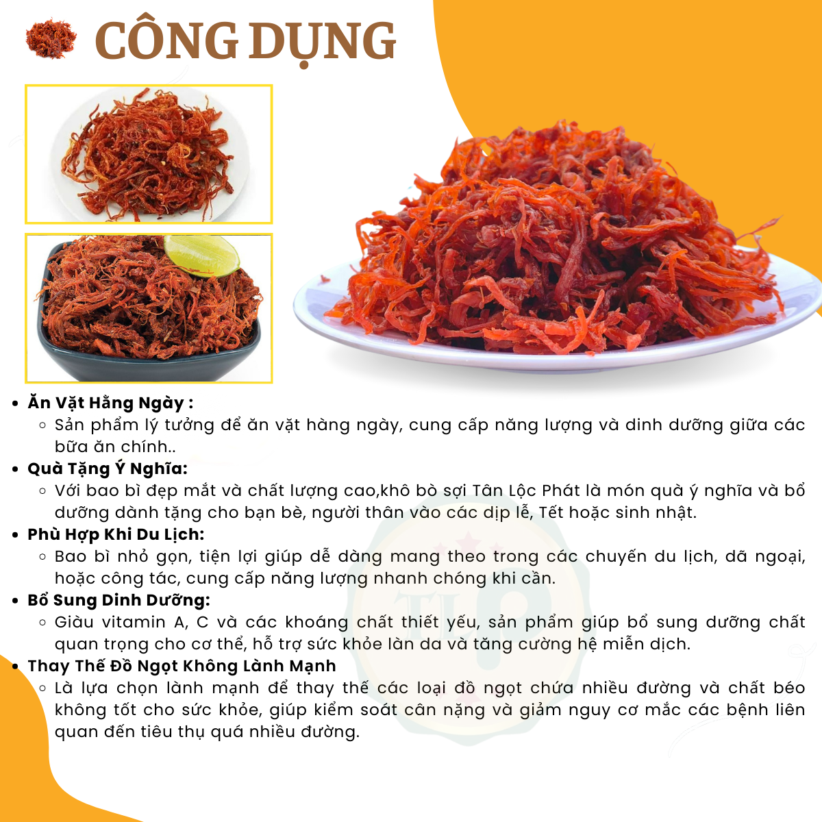 KHÔ BÒ SỢI TÂN LỘC PHÁT - BỊCH 50G