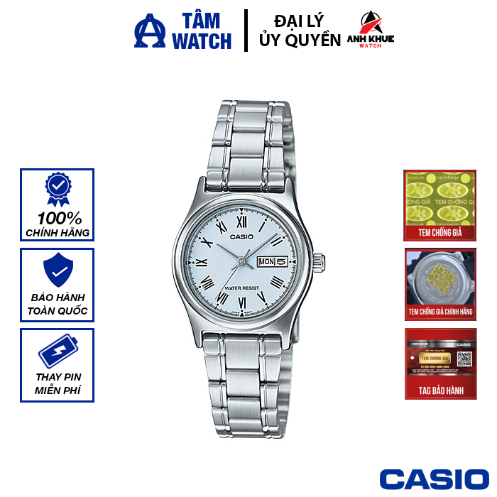 Đồng hồ nữ dây kim loại casio standard chính hãng anh khuê ltp-v006d-2budf