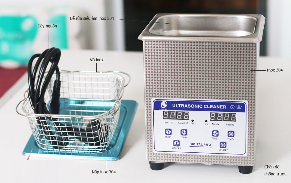 Bể rửa siêu âm điều khiển cơ - phím Skymen JP-020 2Lít
