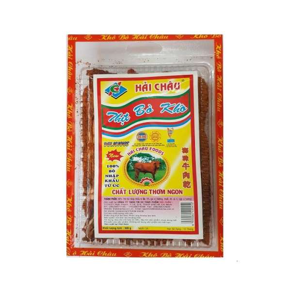 Khô bò miếng hộp Hải Châu 300g