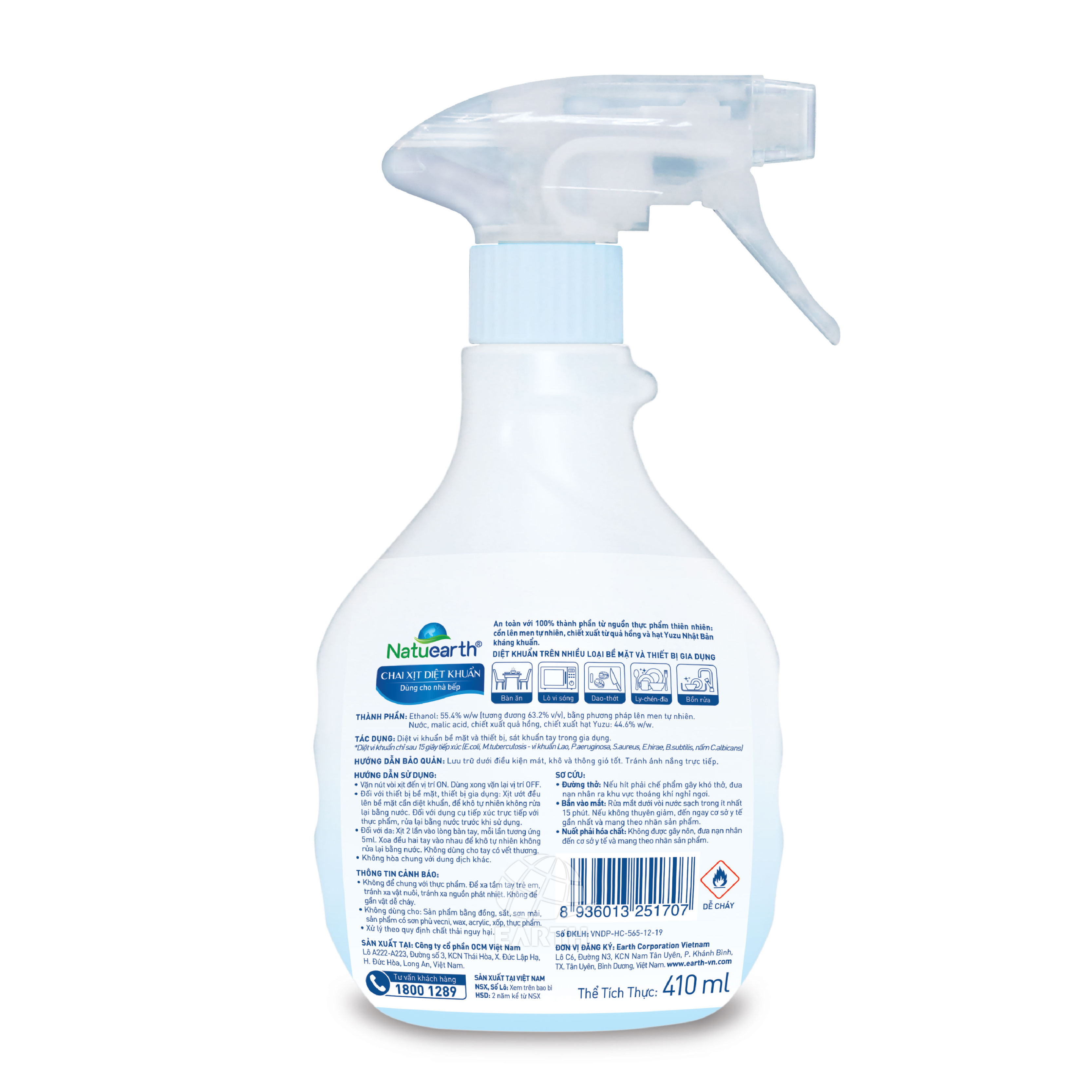 Xịt Diệt Khuẩn Natuearth 410ml