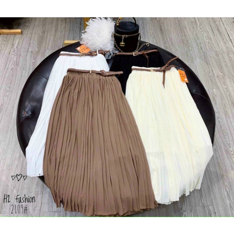 CHân váy xếp ly nữ dài qua gối