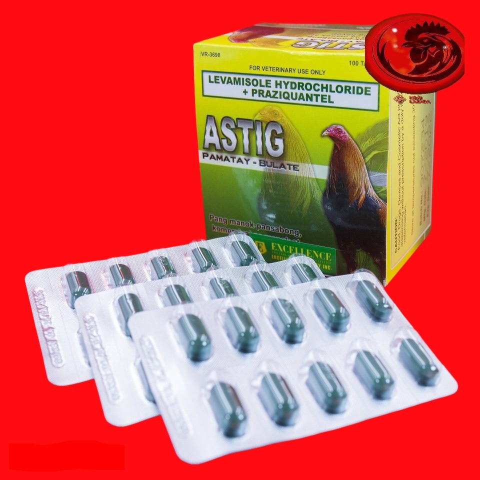 ASTIG Cho Gà Đá 1 Vĩ 10 Viên Chiếc Lẽ Giúp Xổ 99% Các Loại Giun, Sán và Không Gây Sốc, Khô Gà