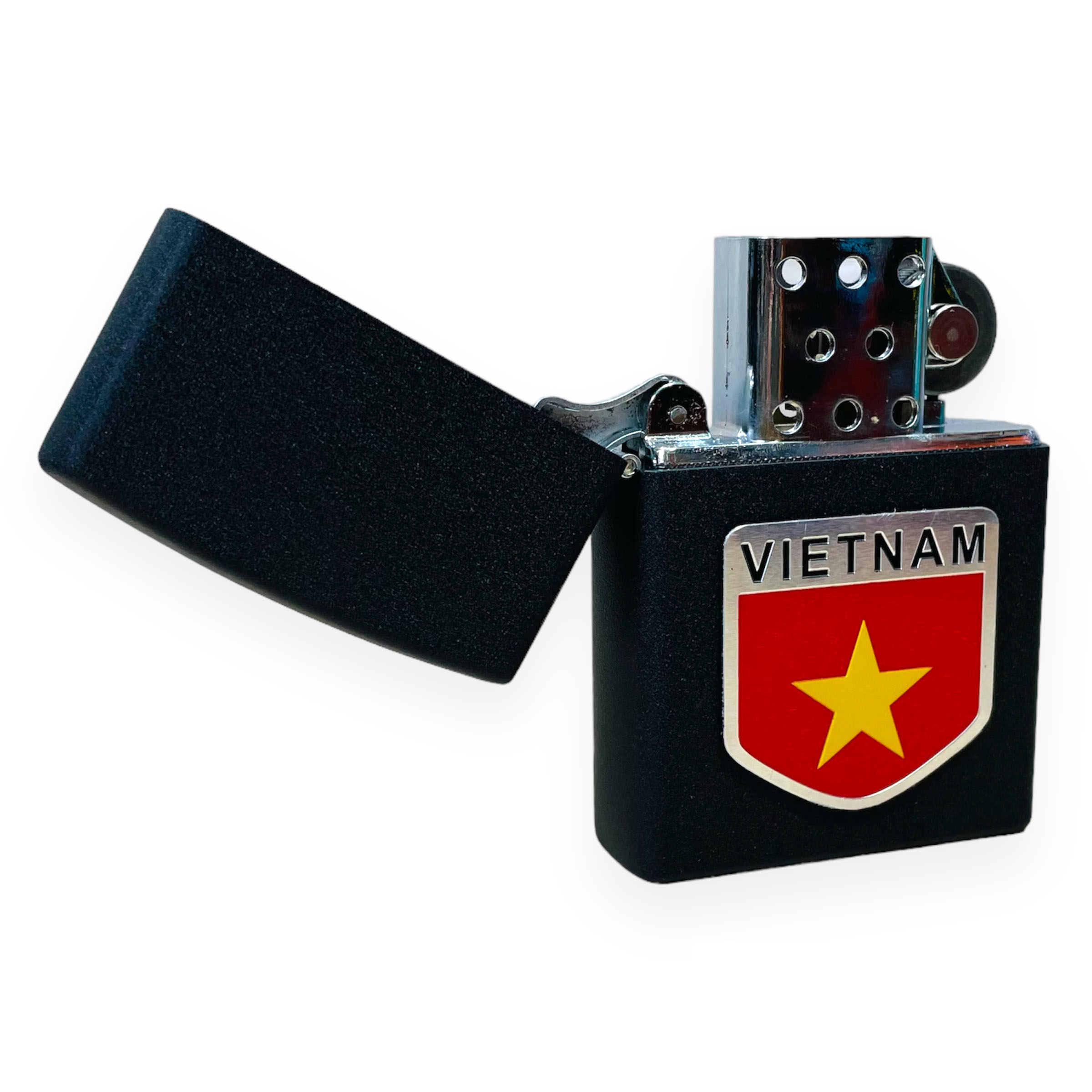 Bật lửa sài xăng đá bấc Kích thước lớn 8 x 11.5cm Nặng 0.4 kg - Phong cách độc đáo bền đẹp.