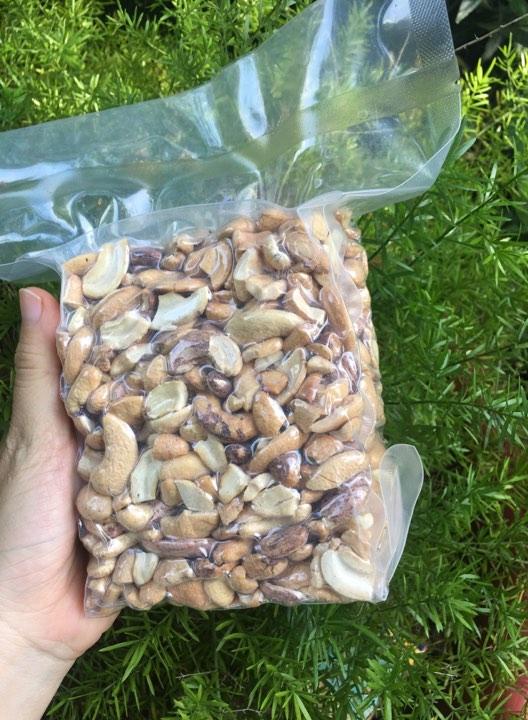 5KG HẠT ĐIỀU RANG MUỐI 500G/GÓI (HẠT BỂ/VỠ) GIÁ HẠT DẺ (CÒN VỎ LỤA)