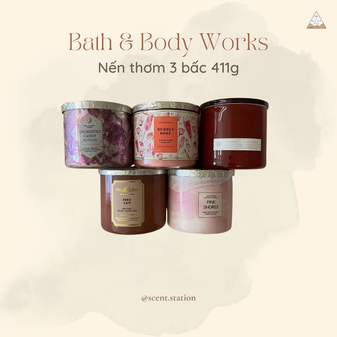 [Scent Station] Nến thơm 3 bấc Bath & Body Works 411g