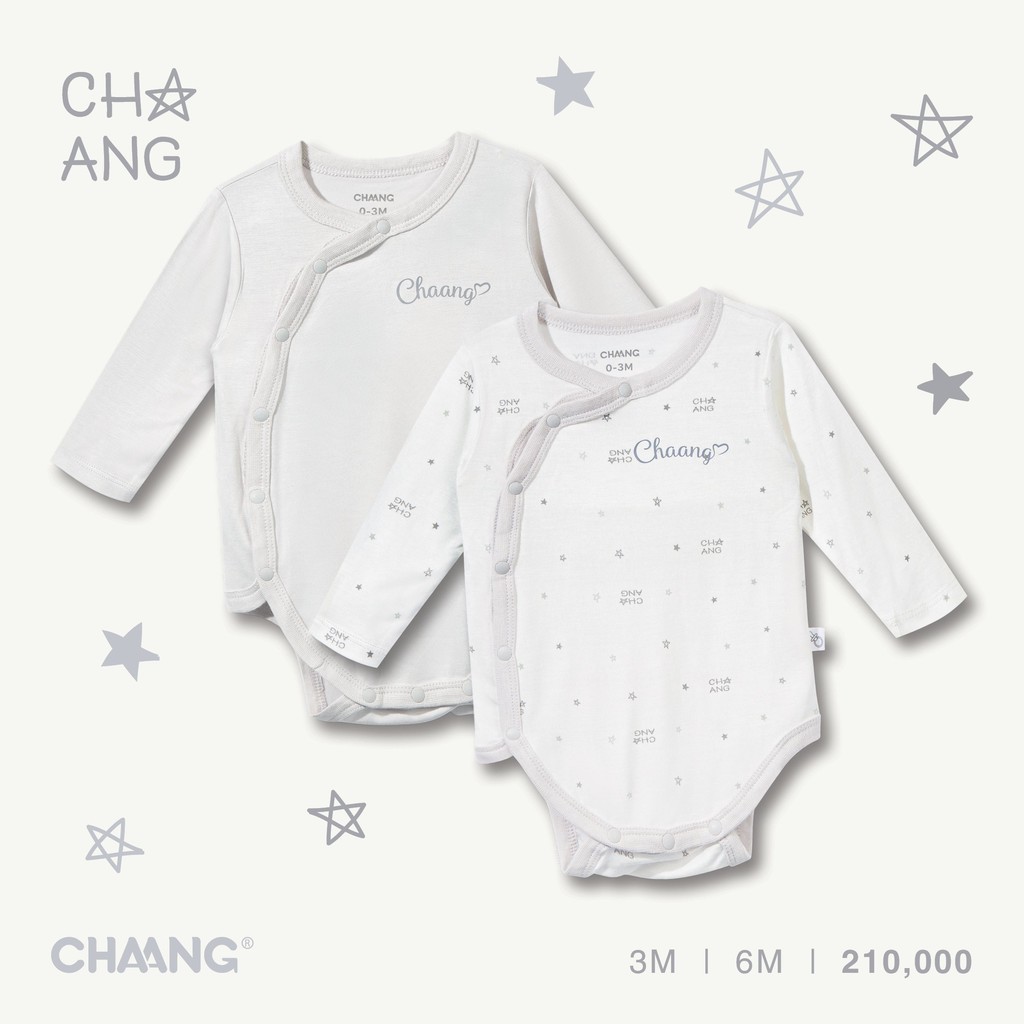 Set 2 bodychip dài tay cúc chéo trẻ em Chaang