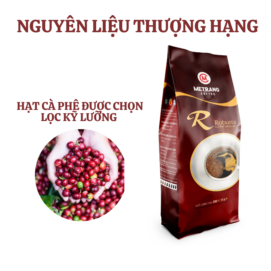 Cà Phê Robusta - Mê Trang - túi bột 500g - cà phê nguyên chất