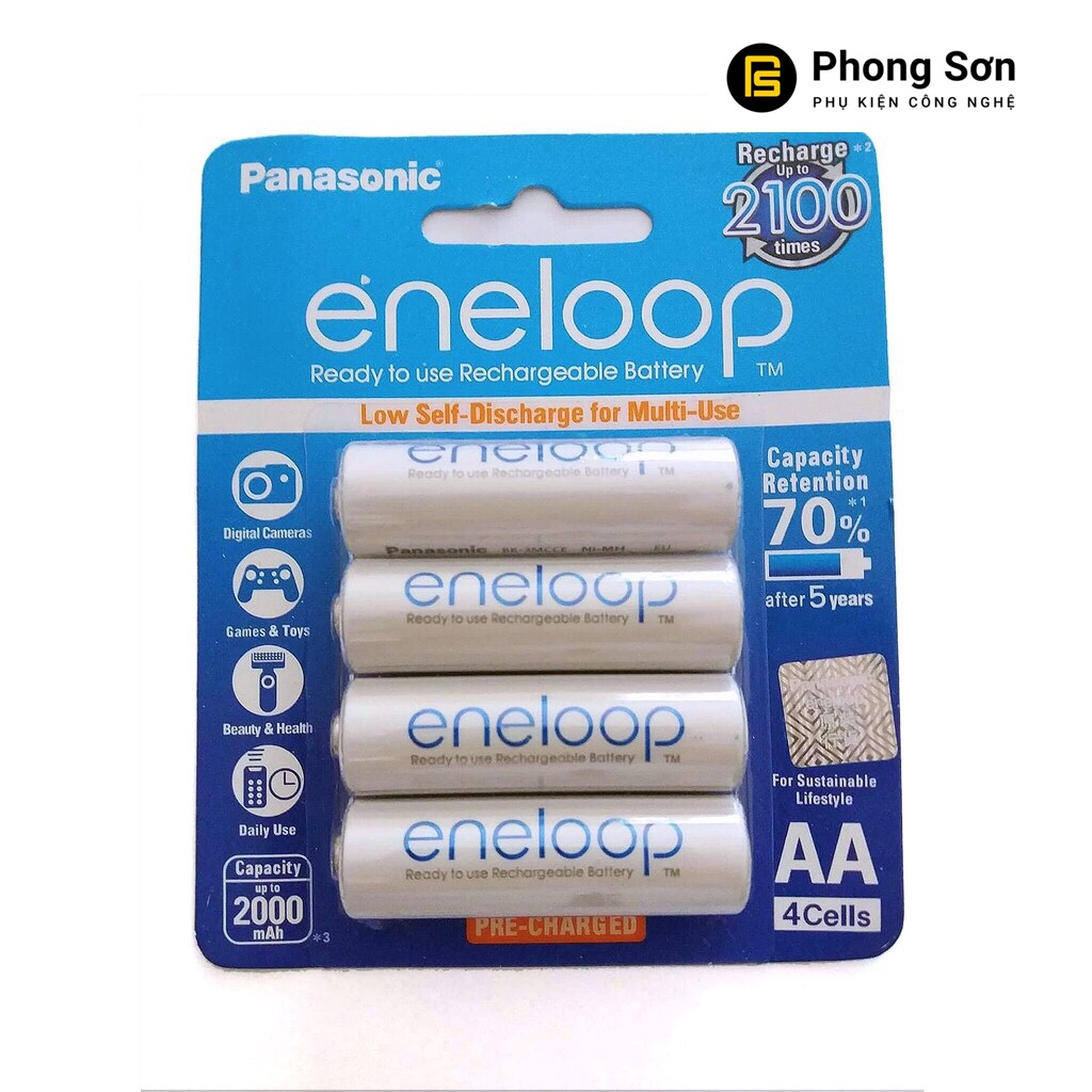 Pin AA Panasonic Eneloop 1900 mAh , Màu trắng
