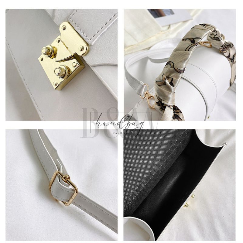 Túi xách nữ đeo chéo, túi đeo vai phong cách, túi xách tay công sở phối dây lụa sang chảnh, đi làm, đi chơi, du lịch, da PU cao cấp, đứng form, có bảo hành da