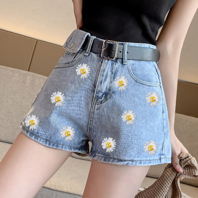 [HCM]Quần short jean nữ BigSize lưng cao trên rốn co dãn mạnh xăn lai màu xanh nhạt rách kiểu dành cho người mập 3868 - MoliJeans