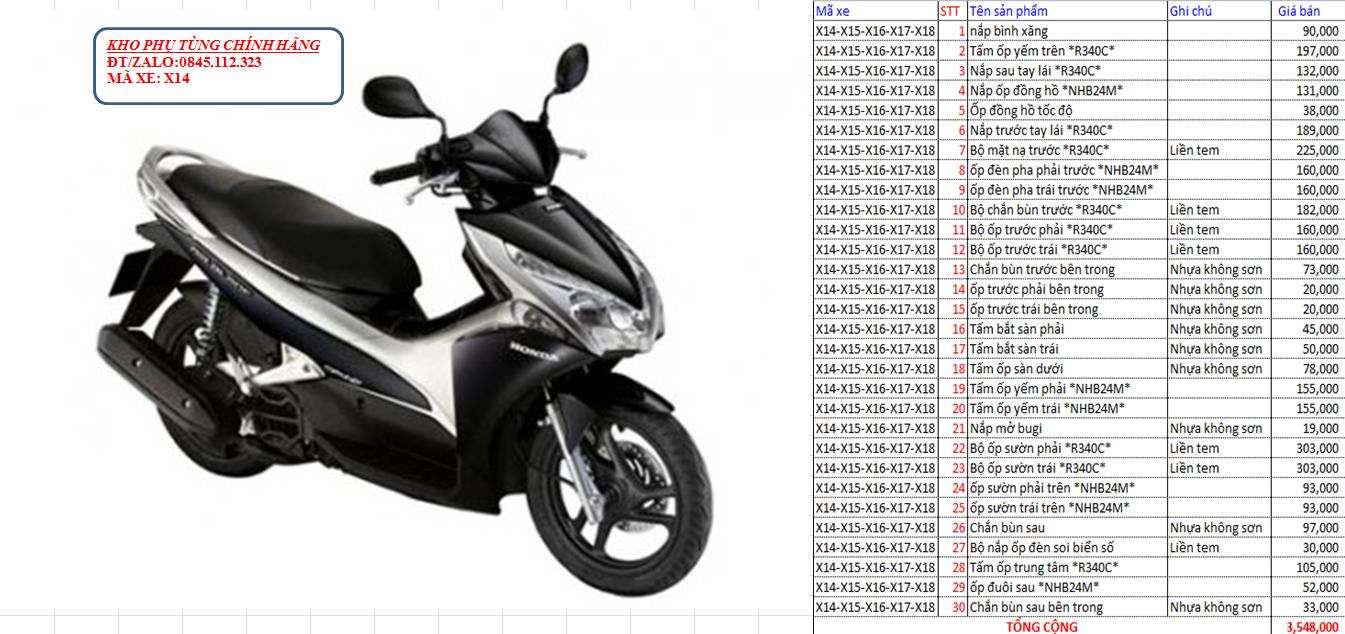 Bộ nhựa HONDA Air Blade đời 2011