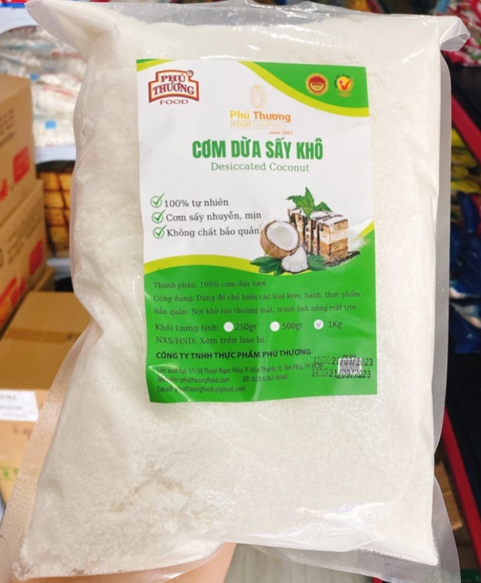 Cơm dừa mịn sấy khô phú thương
