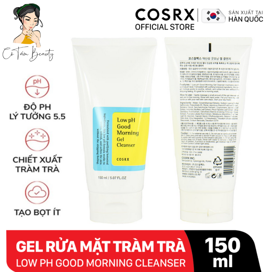 Gel rửa mặt dịu nhẹ cosrx low ph good morning gel cleanser 150ml
