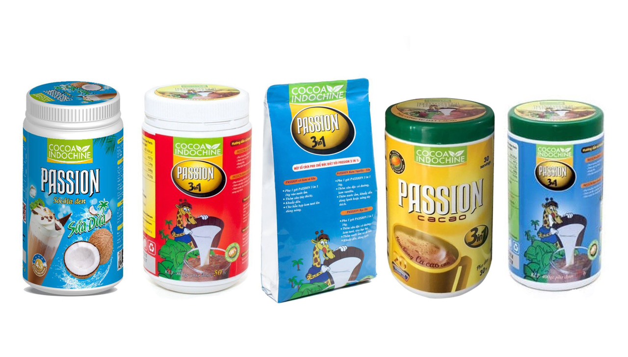[HCM]Bột Cacao sữa hoà tan Passion 3 in 1 - Cocoa Indochine (Hủ 450g)