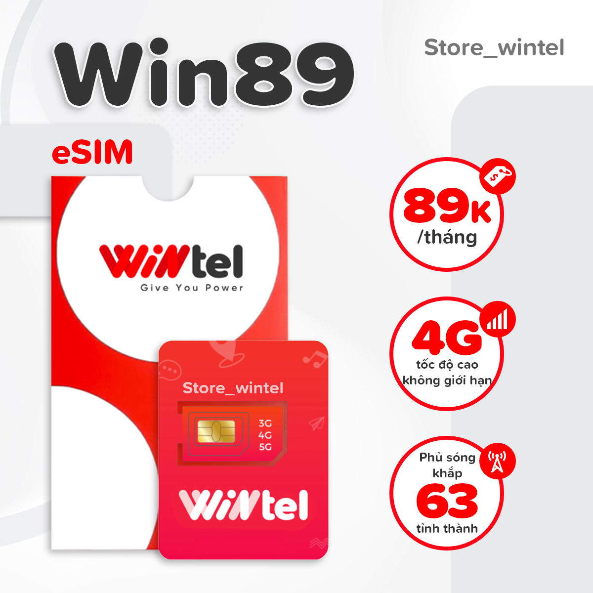 Sim 4G Wintel Win89 - Sim Data Tốc Độ Cao Không Giới Hạn