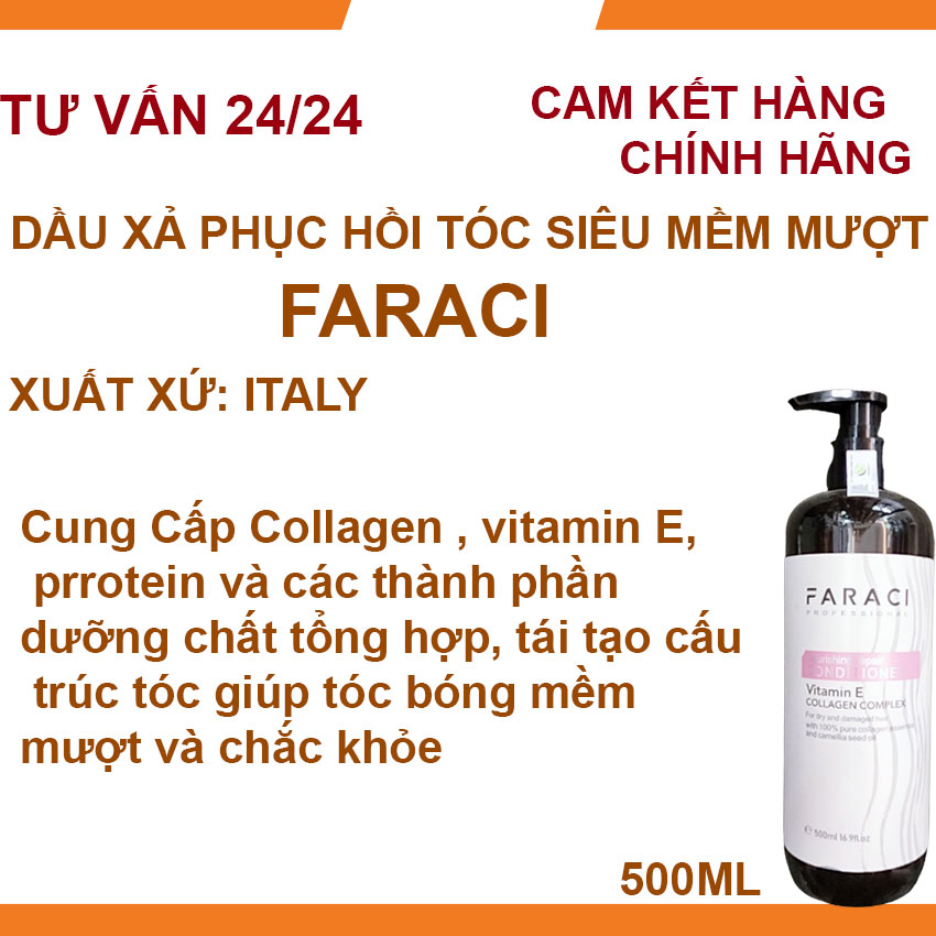 Cặp gội xả siêu mềm mượt dành cho tóc hư tổn Faraci