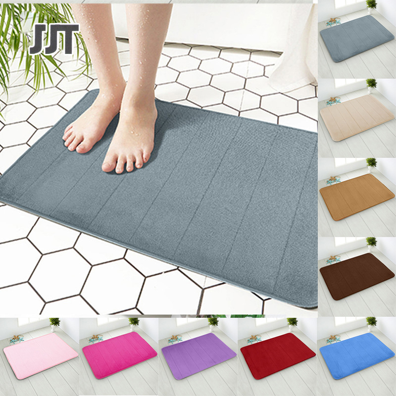 JJT Thảm chùi chân, thảm chùi chân, thảm chùi chân khổ 60x40 CM, mút hoạt tính, thấm hút nước tốt, tấm thảm chống trơn trượt, độ dày 1,2 cm.