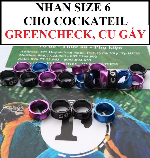 NHẪN ĐEO CHÂN CHO CHIM CẢNH, VẸT(có nhiều màu sắc)