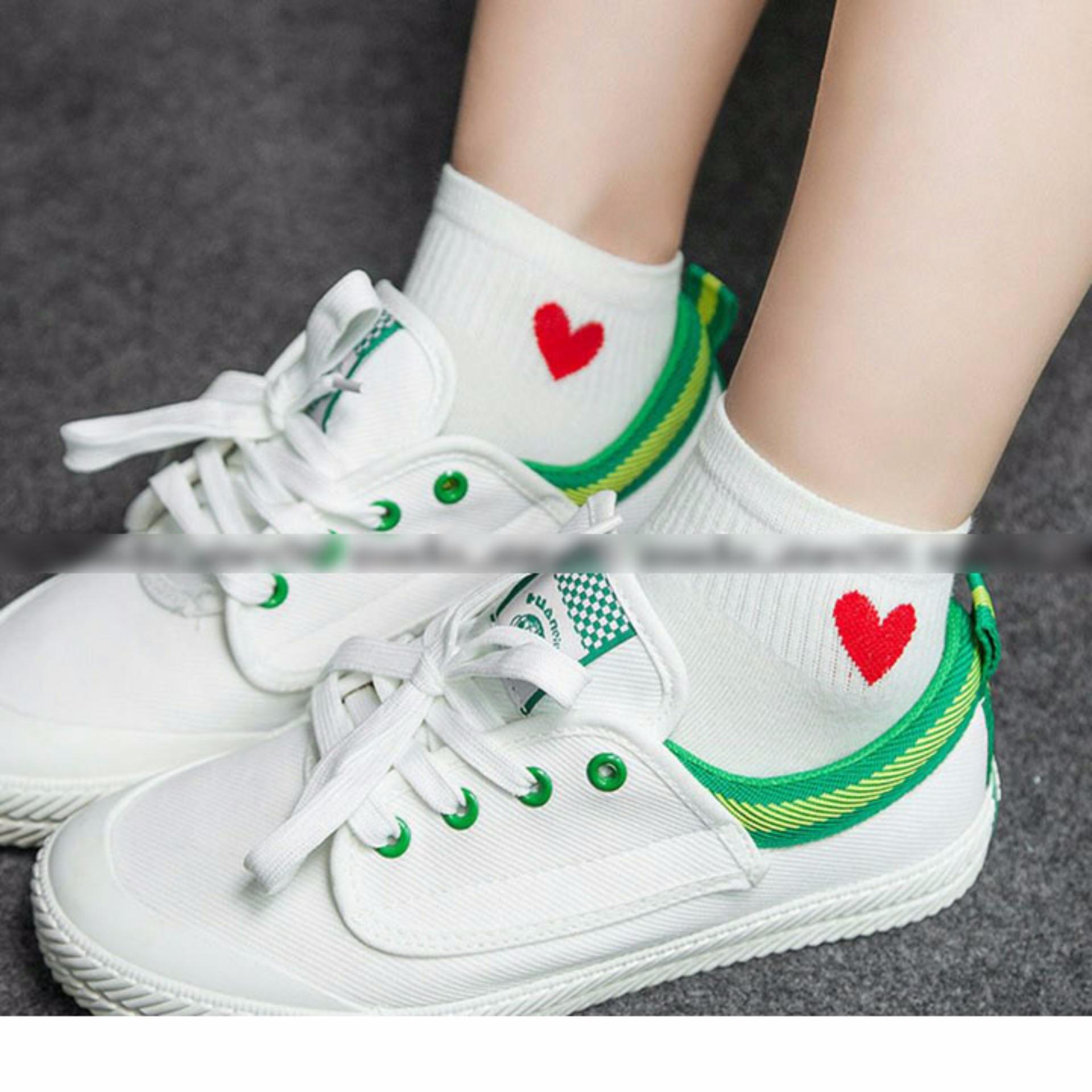 combo 5 đôi tất Cổ Tim ngắn cổ dễ thương