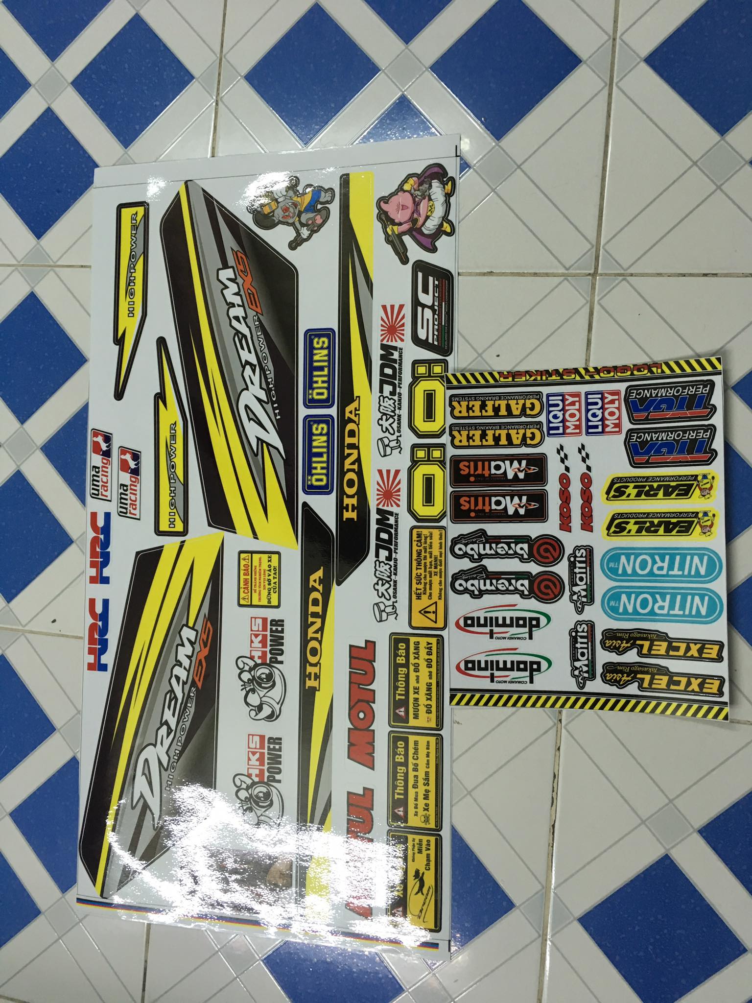 [HCM]Tem dream high power ex5 vàng xám tặng sét tem logo