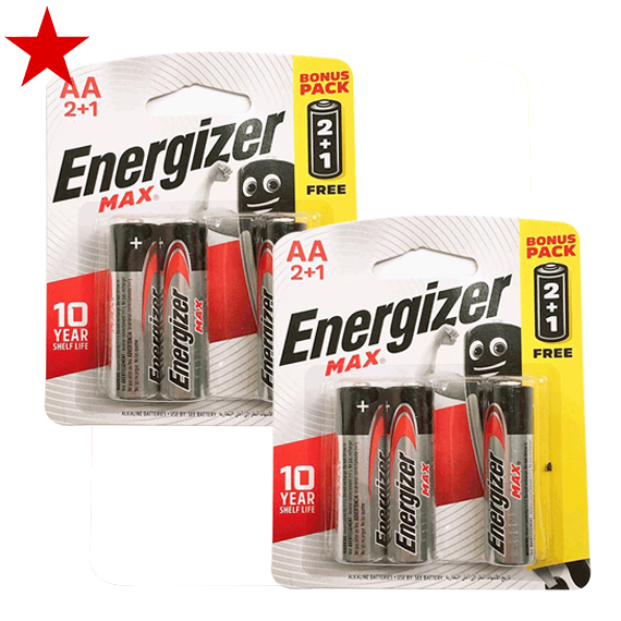 Combo 2 vỉ pin tiểu AA Energizer Alkaline (1 vỉ 3 viên) chính hãng