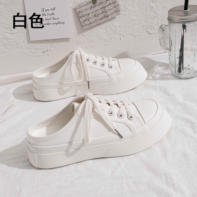 ( 3 MÀU ) Giày sục nữ vải trơn basic kiểu dáng trẻ trung hot trend