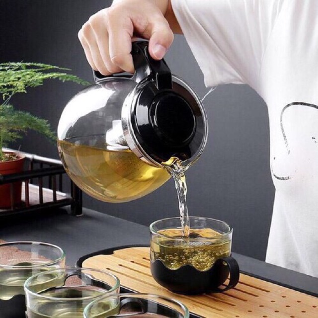 Bộ Ấm Pha Trà Có Lưới Lọc Tặng Kèm 4 Ly