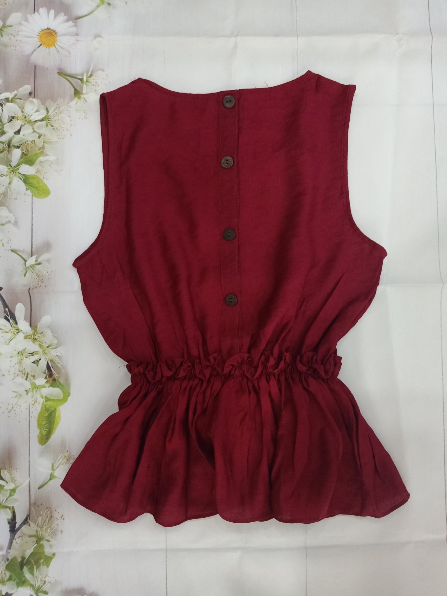 Áo peplum sát nách đũi lụa Vicci cao cấp (Trắng - Xanh - Đỏ)