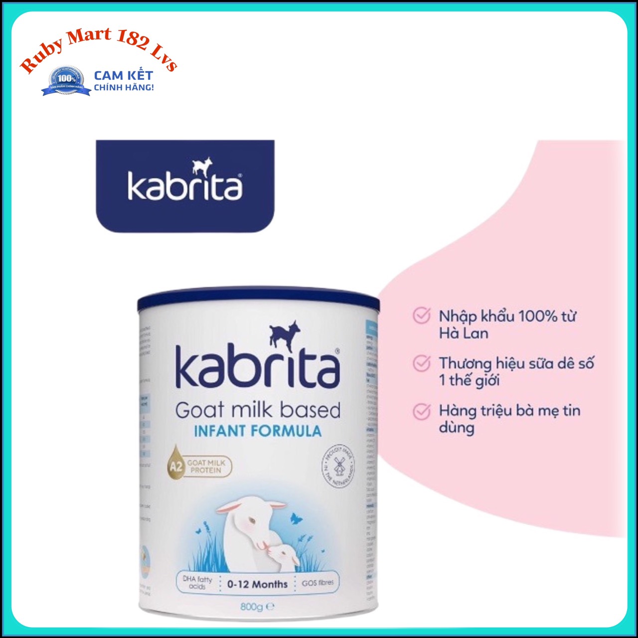 [Date 2.2025] Sữa dê Kabrita số 1 (0-12 tháng) - Lon 800g
