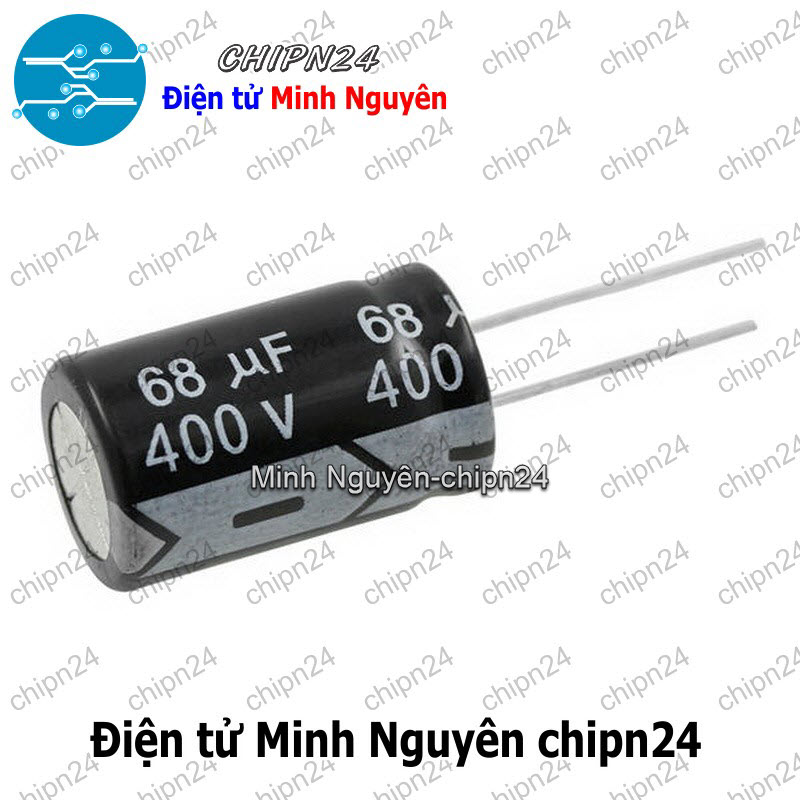 [2 con] (J16) Tụ hóa 68uF 400V Đen (16x25mm) - HH002830