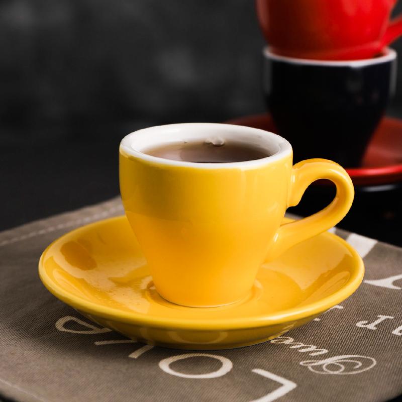 Cà Phê Đậm Đặc Chén Đĩa Phù Hợp Với Kiểu Ý Espresso Espresso Số Nhỏ Cup Màu Gốm Sứ Với Đĩa Muỗng 100 Ml