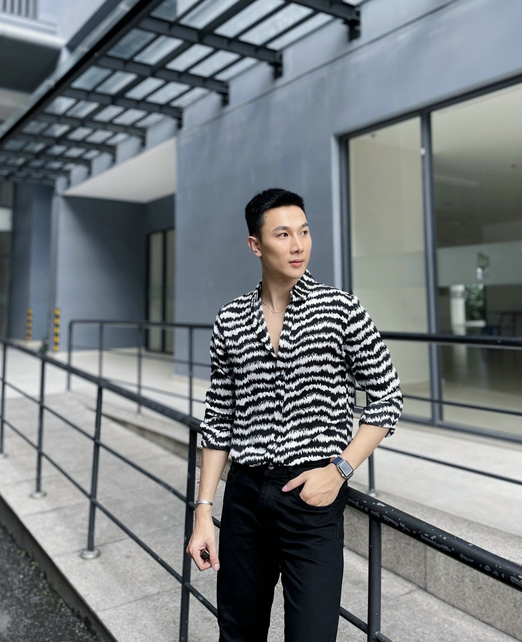 Áo sơ mi nam dài tay vải lụa cao cấp S58