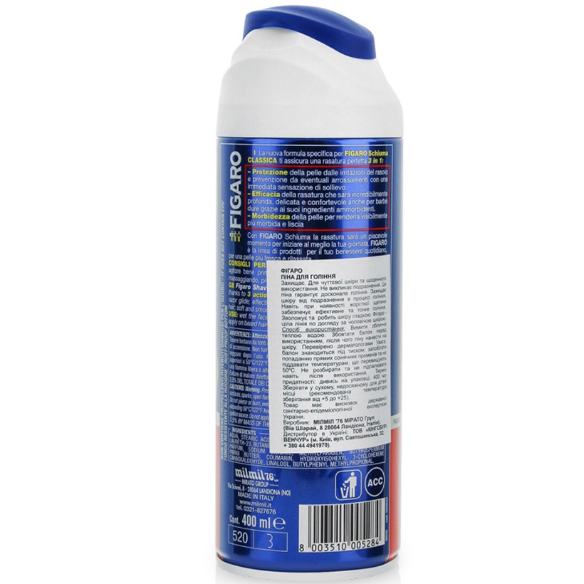 Bọt cạo râu Figaro 400ml xuất xứ Tại Ý