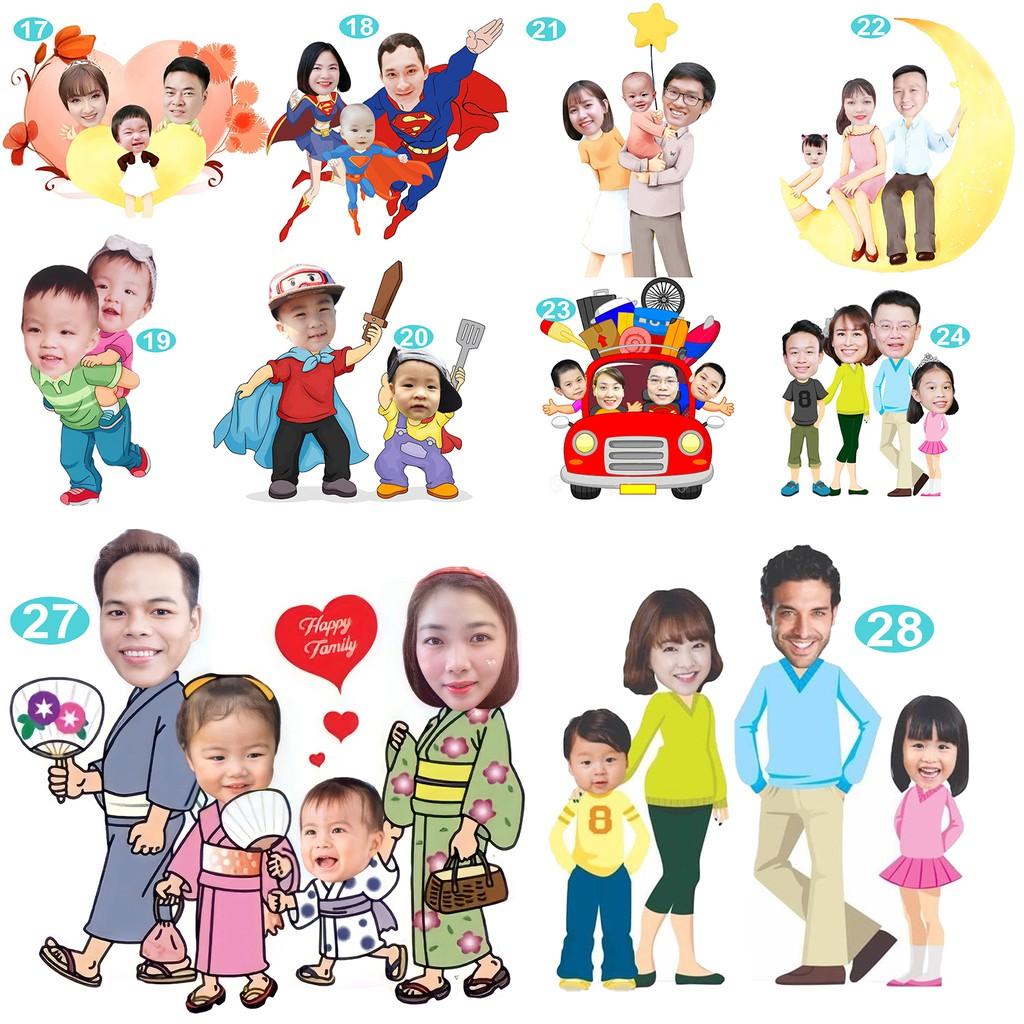 Chibi gia đình- chibi trang trí sinh nhật