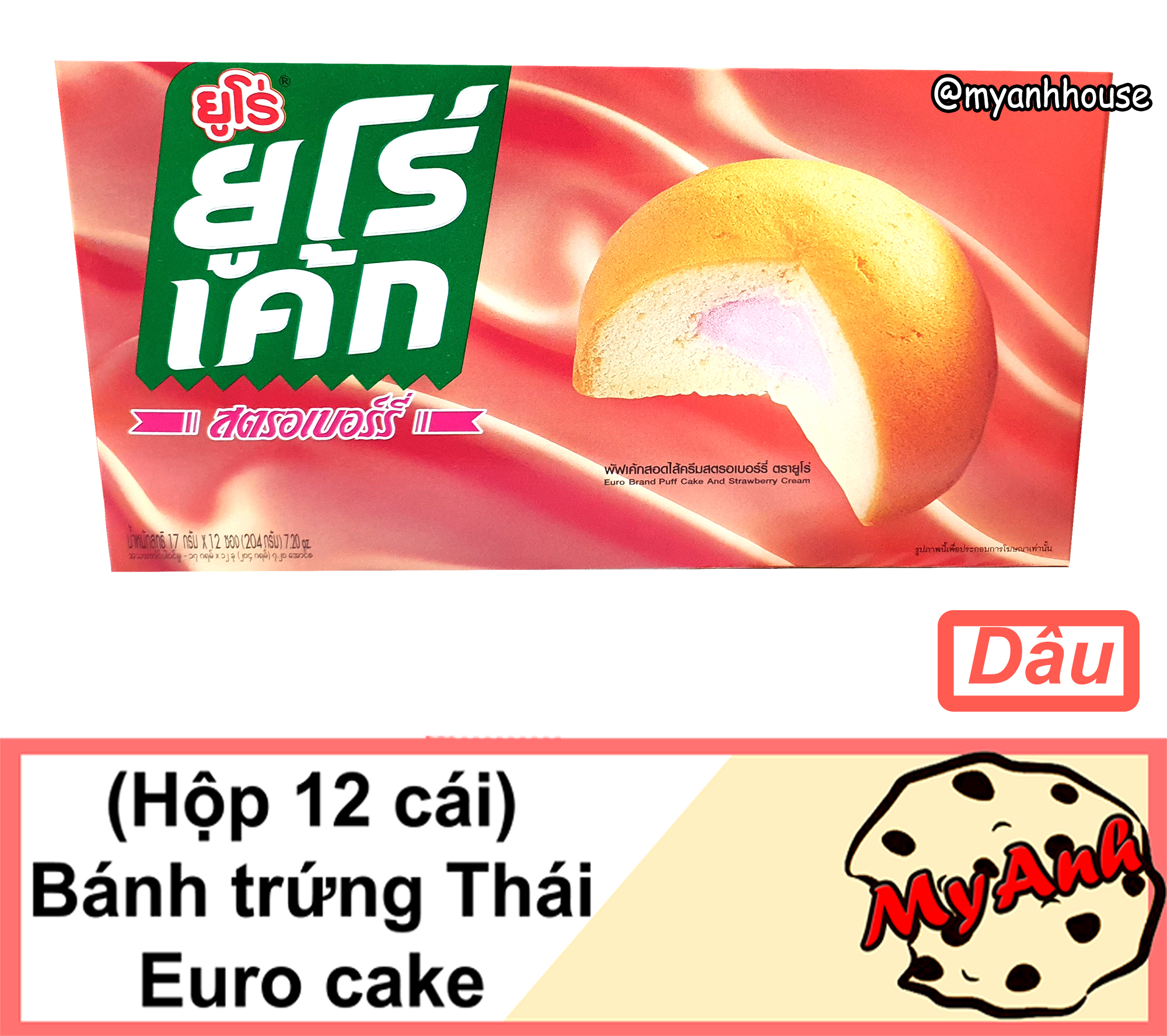 (VỊ LÁ DỨA) BÁNH TRỨNG THÁI EURO CAKE DATE T8/2021