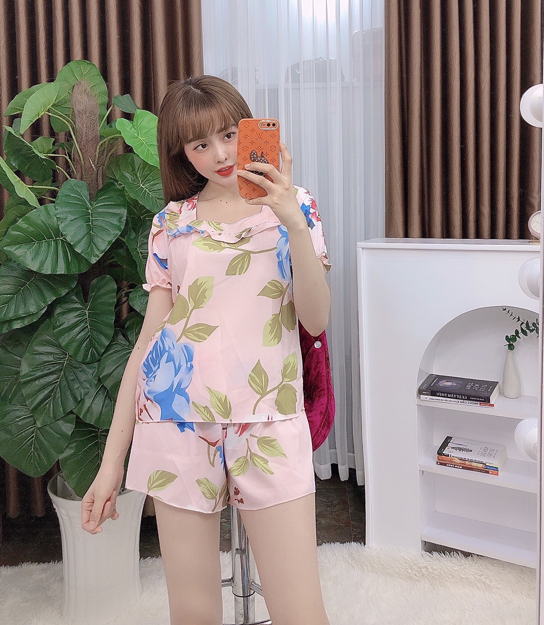 Set đùi lụa hàn trẻ trung (freesize dưới 58kg)