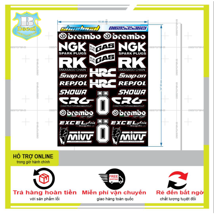 26 logo sticker trắng đen 06