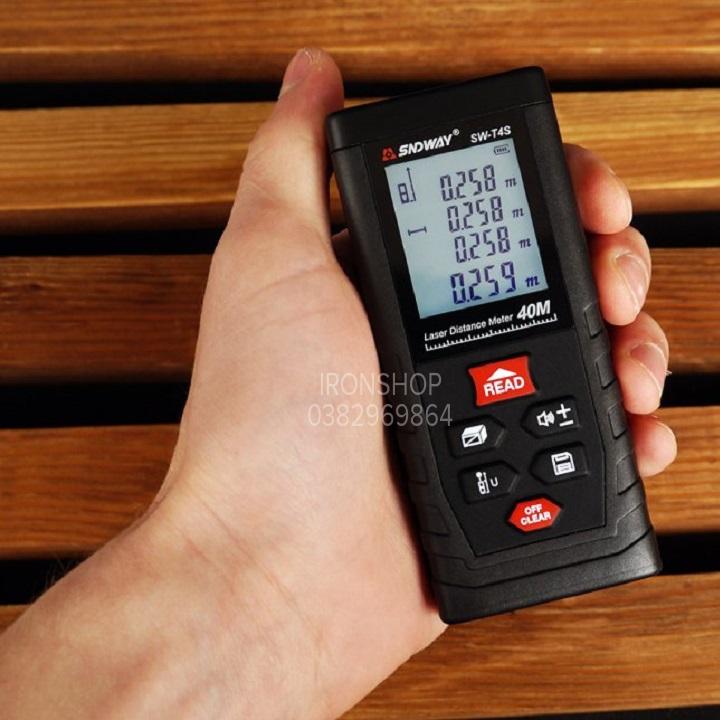 Thước điện tử, Máy đo khoảng cách bằng tia Laser SW-T4S-40m, Thương hiệu SNDWAY, Chính xác tuyệt đối.