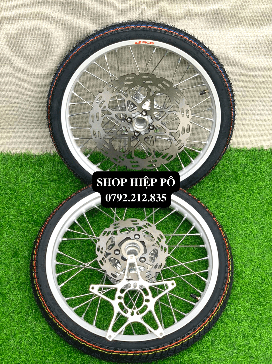 [HCM] CẶP BÁNH CĂM RAIDER SATRIA NIỀNG NHÔM RCB FULL VỎ RUỘT CHEETAH ĐÙM MẠ CROM HOẶC SƠN BẠC