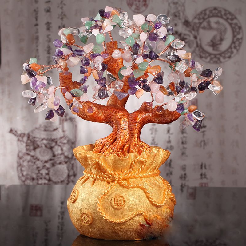 Cây tài lộc đá thạch anh 19cm